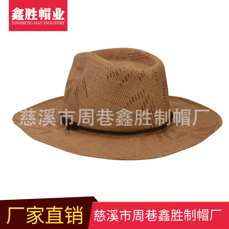 厂家直销复古枫叶纹牛仔男帽潮款防晒沙滩女帽创意大沿遮阳草帽