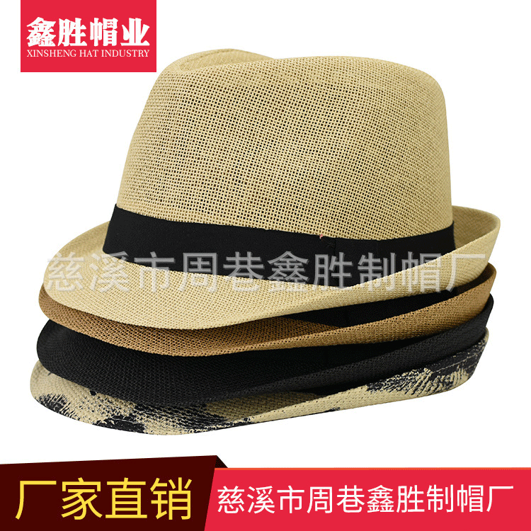 现货水墨礼帽山水礼帽透气大沿帽大帽檐礼帽