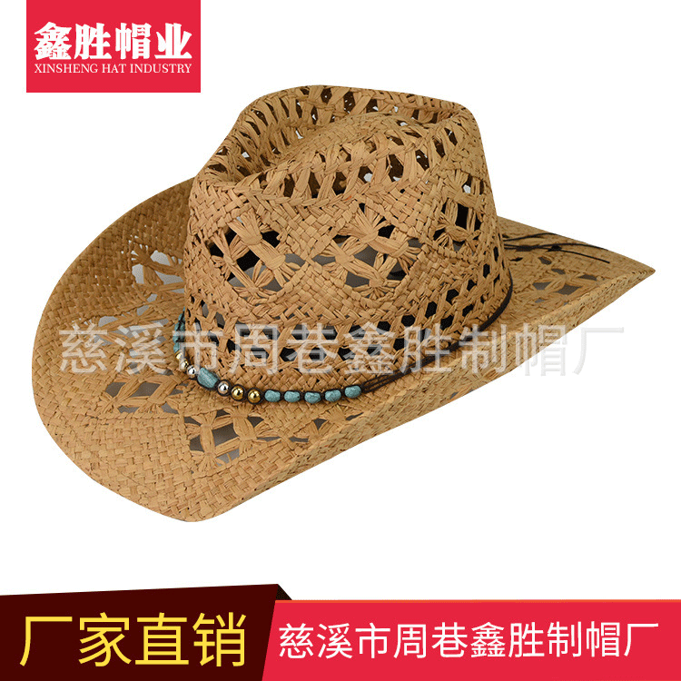 批发休闲草帽巴拿马草帽复古牛仔帽