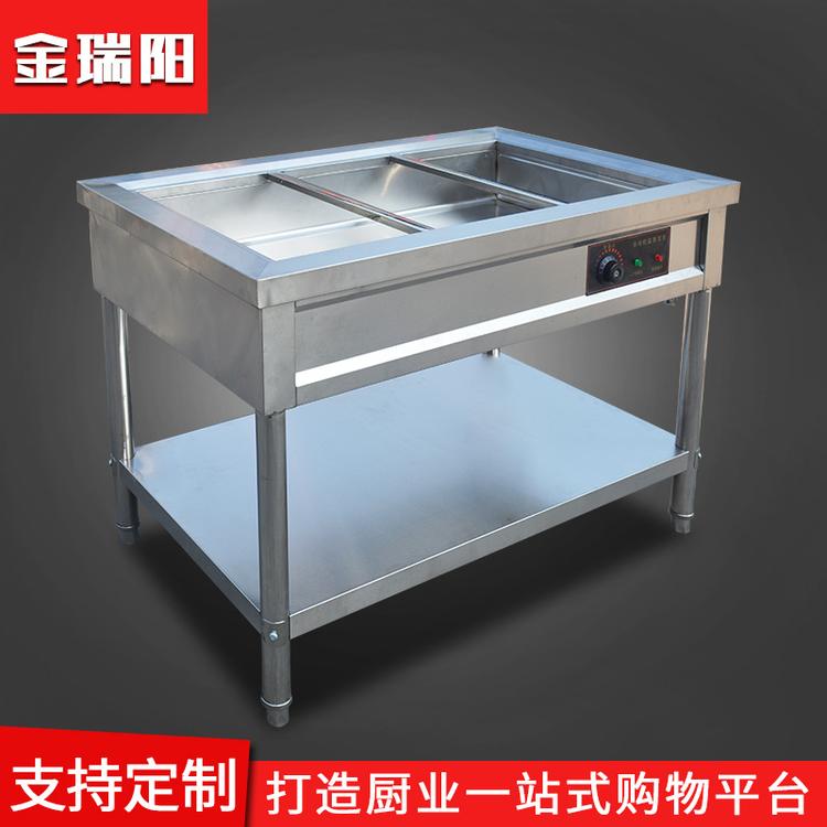 不锈钢保温售饭台 定制餐饮设备 商用移动售饭车早餐车小车保温车