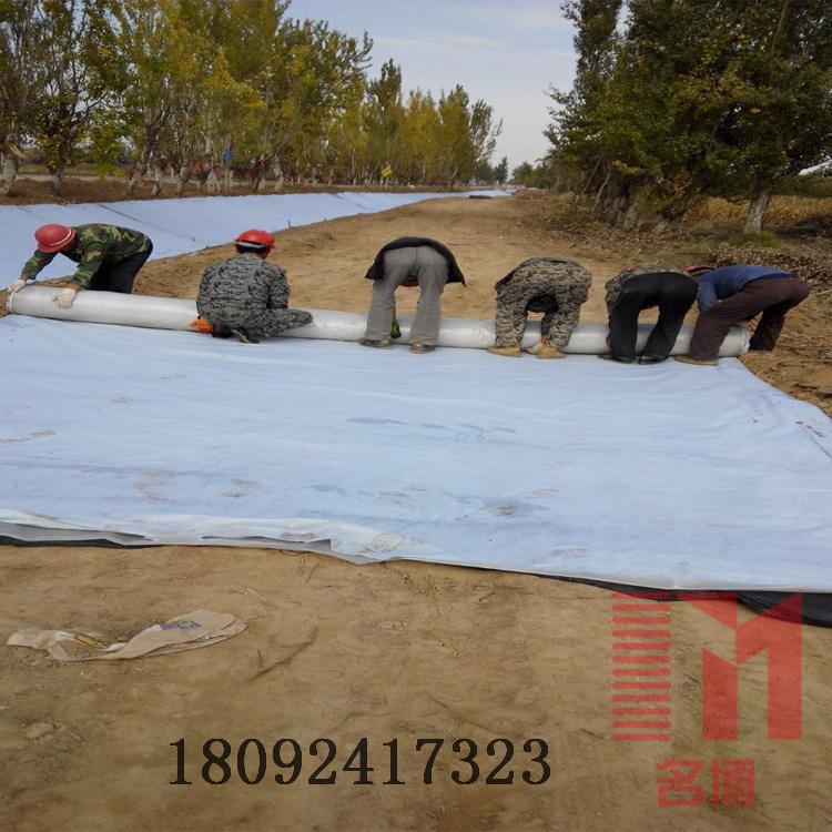名博土工布生产厂家供 陕西复合土工膜 两布一膜 人工湖鱼池用