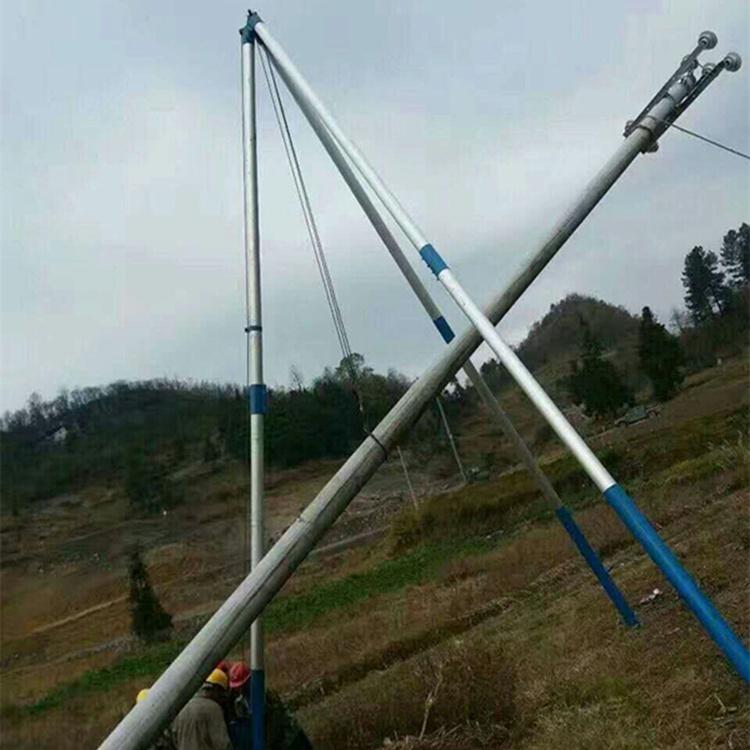 手摇式立杆机价格 立电线杆工具 福安立12米电杆三角抱杆