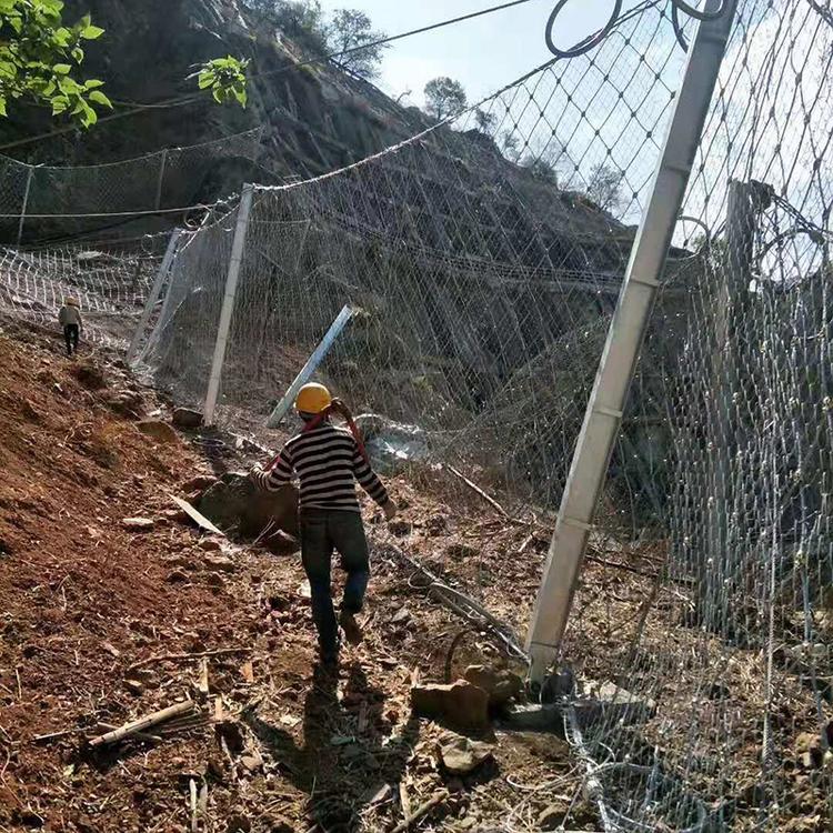 被动边坡防护网山区公路钢丝绳拦截山体落石SNS菱形网 品质优良