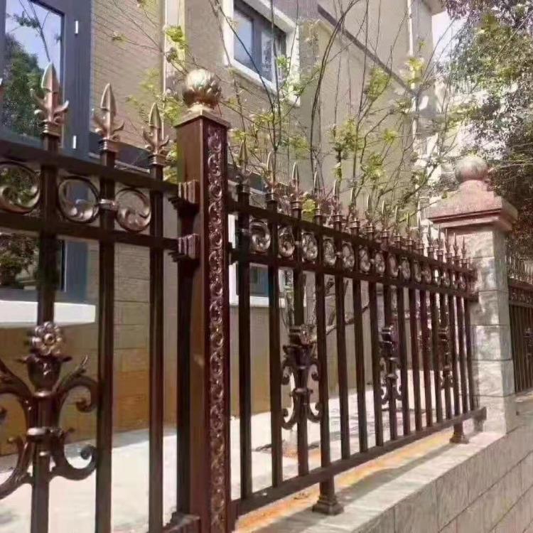 别墅铝艺围墙栏杆 铝合金护栏 院墙铝艺护栏 花园铝制护栏 豪华别墅大门