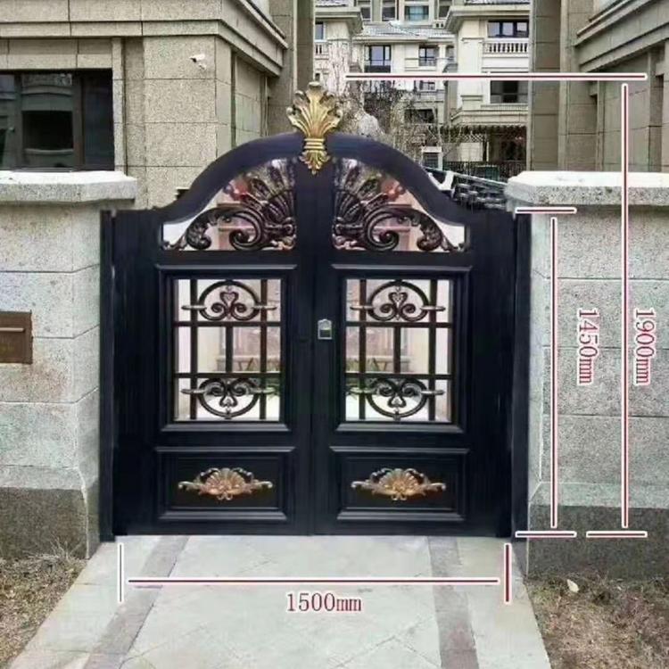 专业生产铝艺大门 豪华欧式铝艺大门 铝合金手动双开大门 小区铝艺门