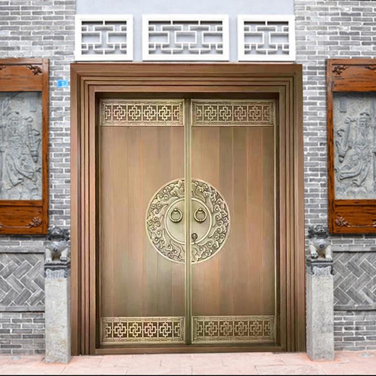 中式仿古门浙琦真铜双开门别墅纯铜进户门质量保证