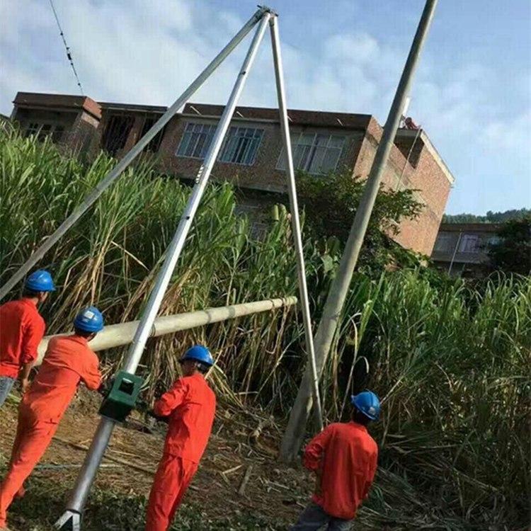 铝合金三角立杆机厂家报价 电线杆挖坑机 本溪铝合金电线杆立杆机