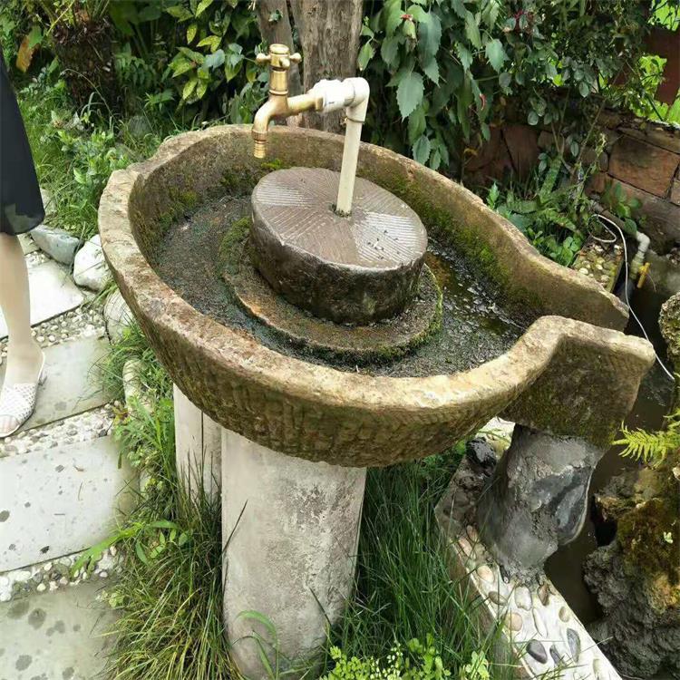 厂家直销石磨家用  成都手工水陆缸批发  成都屋顶花园定制安装