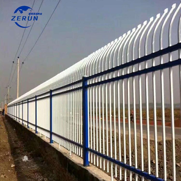 云南昆明现货锌钢护栏铁艺围栏小区围墙定制室外隔离防护栏网铁艺锌钢护栏