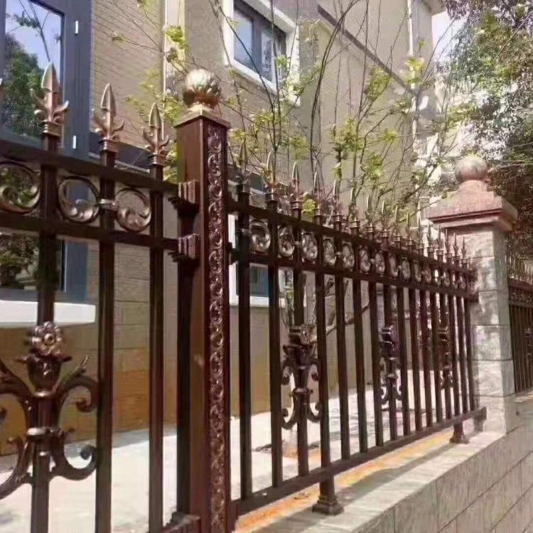 厂家定制铝艺护栏-庭院铝合金大门_遥控平移大门_小区双开铝艺大门