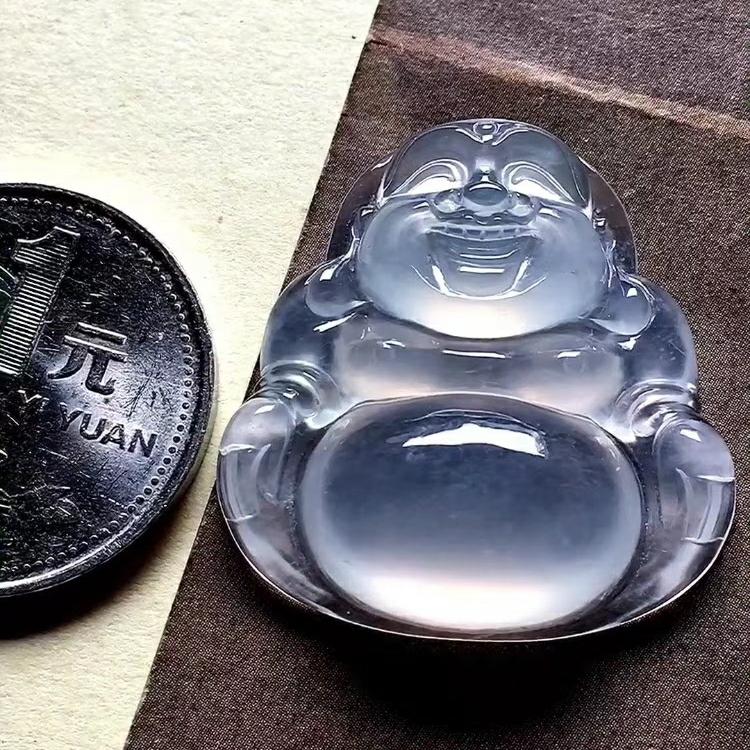 高冰翡翠吊坠   翡翠一手货源  高冰吊坠   玻璃种佛公