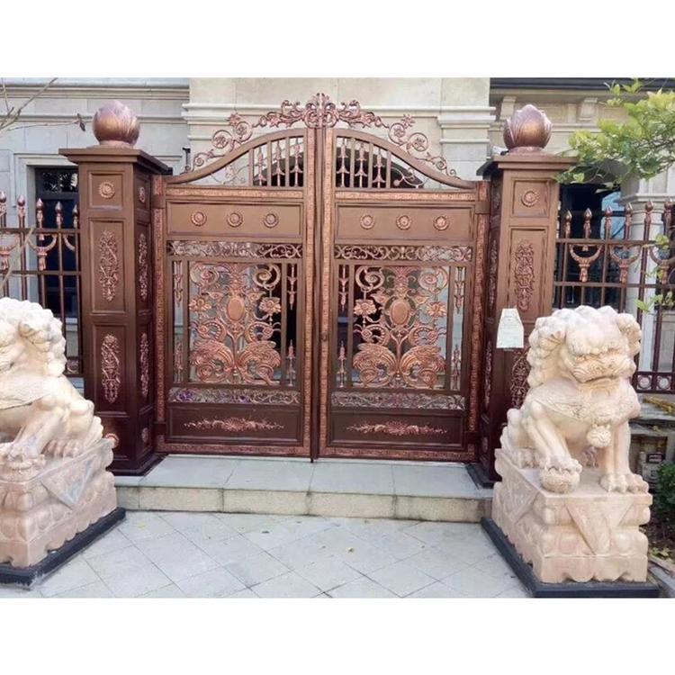 芜湖现代欧式铝艺门 加工定制铝艺门 双开自动铝艺门