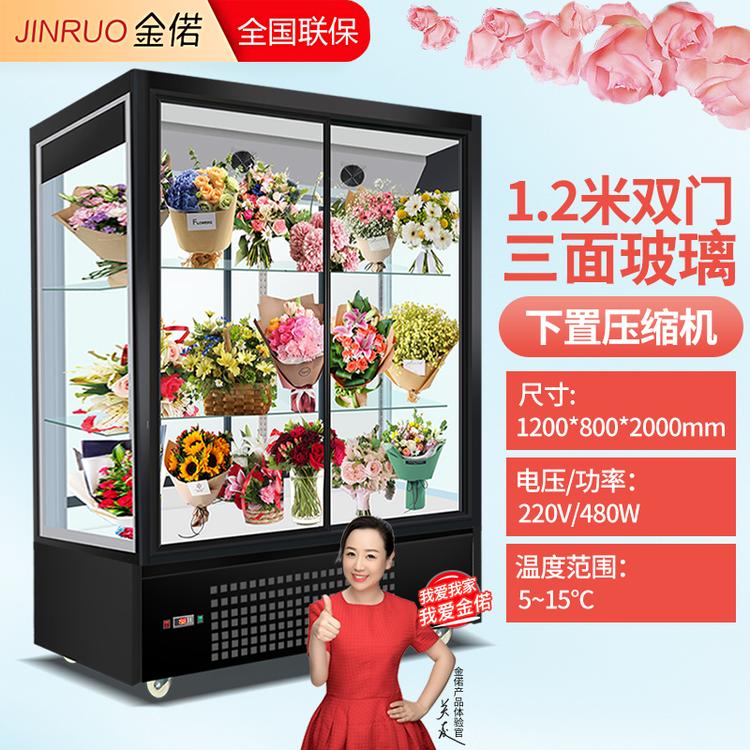 金偌定制供应鲜花展示柜 立式冷藏展示柜 风冷鲜花柜