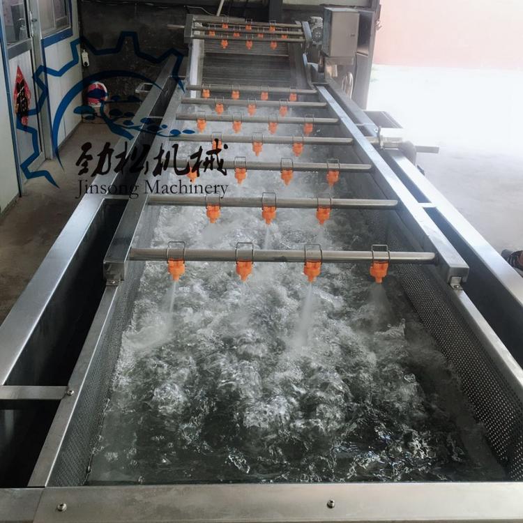 苹果柠檬大枣气泡清洗风干流水线   商用大型蔬菜水果清洗设备