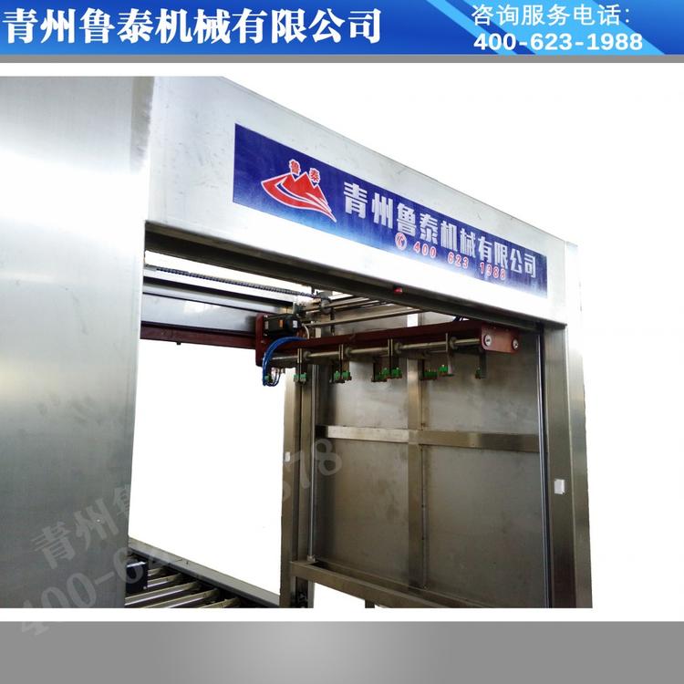 青州鲁泰机械自动码垛机器 大桶水食用油中桶润滑油全自动纸箱装箱码垛设备 厂家定制