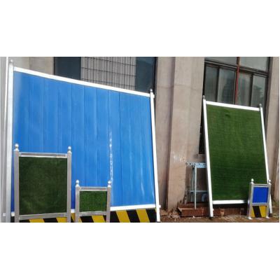 施工铁皮彩钢围挡 城市蓝色施工现场围挡 外围单层平面彩钢围挡