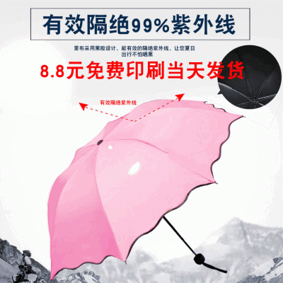 厂家供应遮阳晴雨伞遇水开花伞定制logo批发