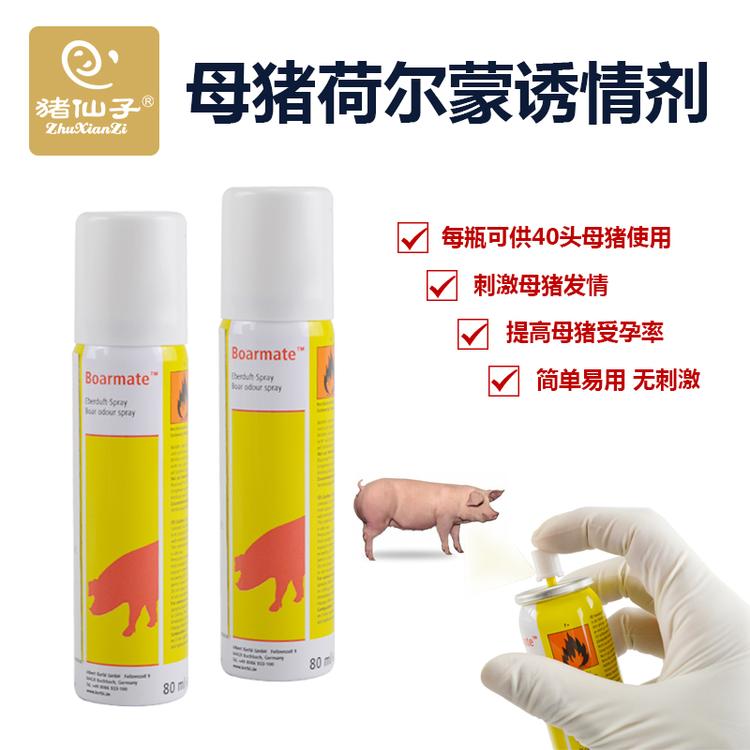猪仙子母猪荷尔蒙诱情剂 诱情喷剂 促排发情 精液采集/猪人工授精母猪发情剂 中国代理 Boarmate 公猪气味诱情剂 80ml/250ml