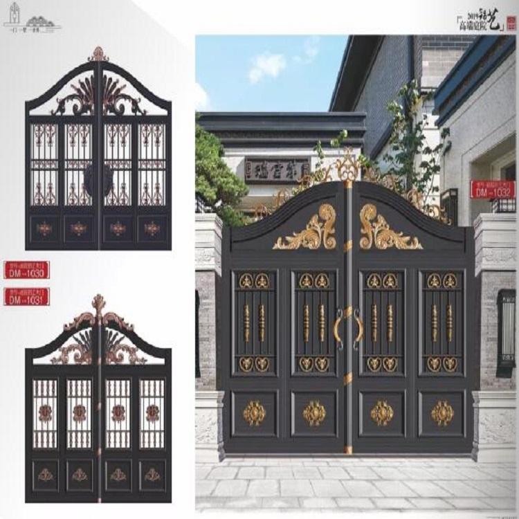 庭院门经典铝艺门仿铜拉丝庭院门生产加工厂    铝艺大门制造商   广宏金属