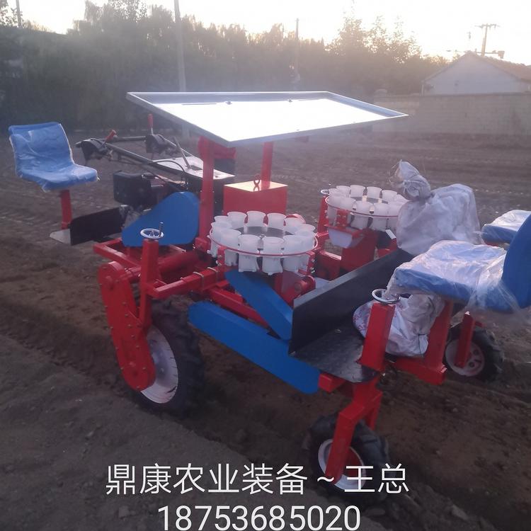 厂家供应两行自走式移栽机 鼎康农业装备定制蔬菜 药材自走式移栽机