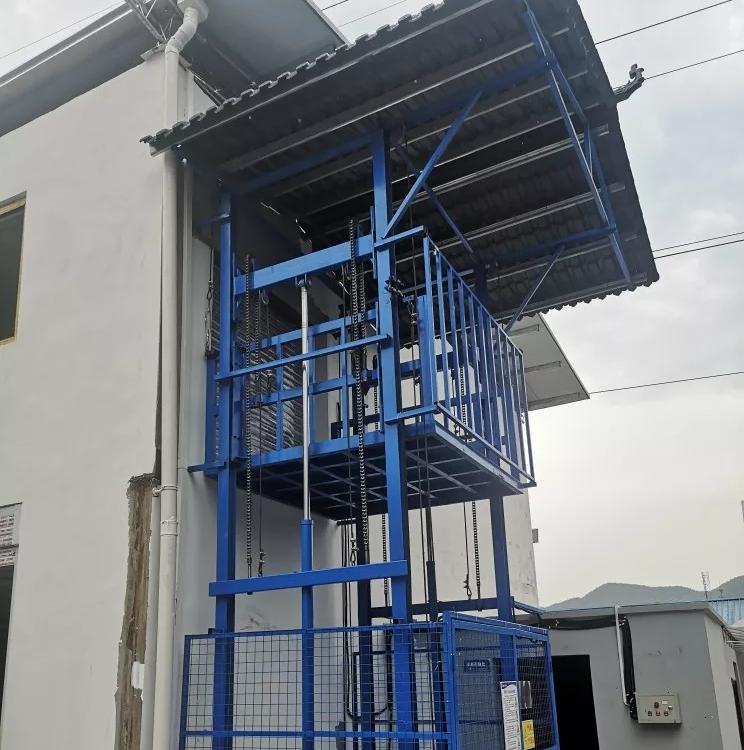 厂家定做壁挂导轨升降货梯 重型链条固定升降台 厂房仓库货物提升机 移动式升降平台