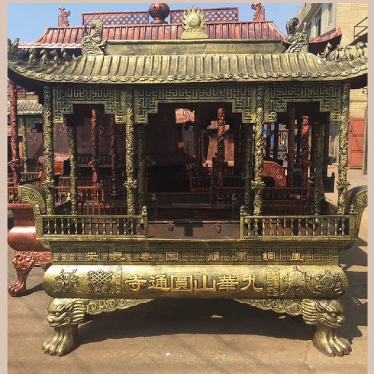 定制祠堂寺庙香炉 长方形带盖香炉 寺庙大香炉