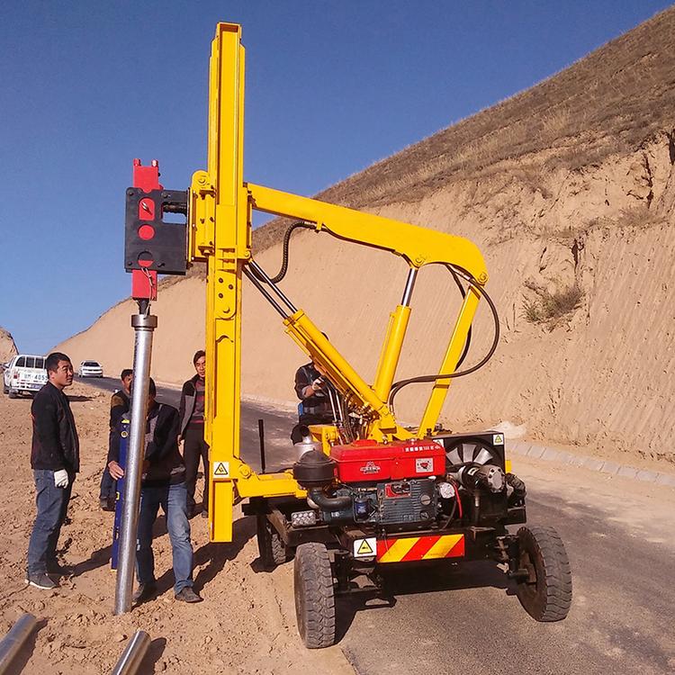 久胜机械JS-1225 小四轮液压公路打桩机 小型护栏打拔桩一体机