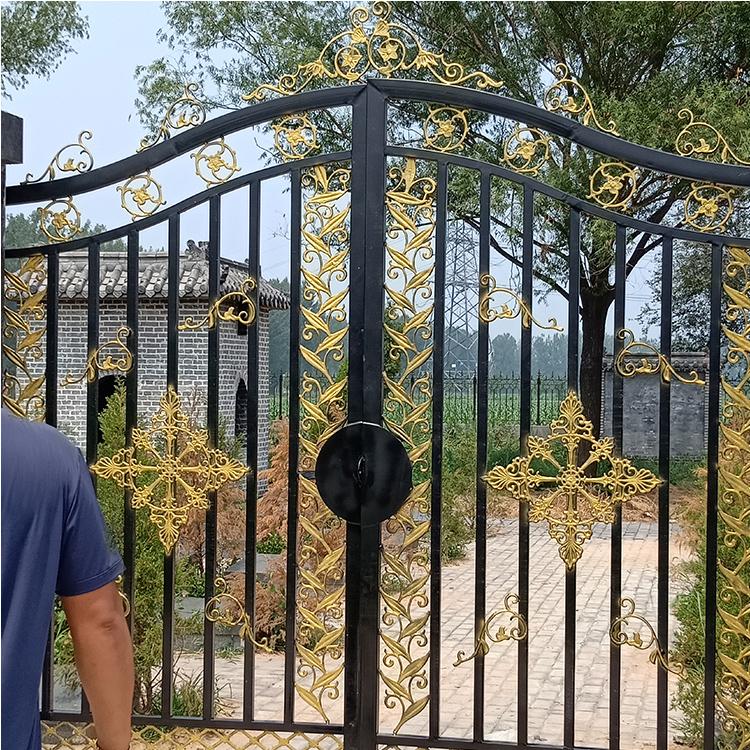喷塑铁艺大门加工  学校铸铁大门供应   铸铁大门生产批发厂家