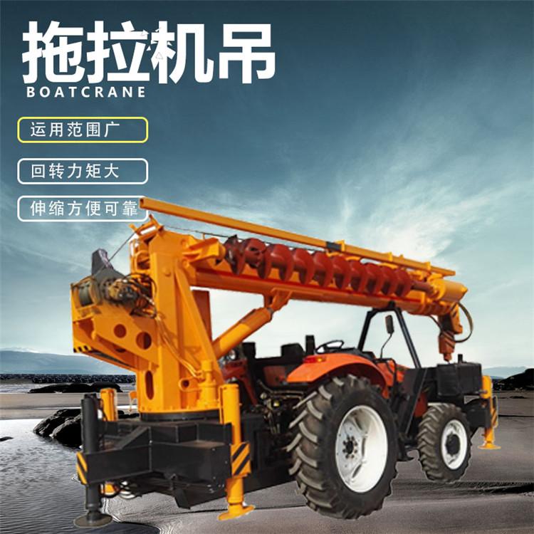 久胜机械JS-4303 拖拉机牵引建筑楼板自卸吊 6吨电力工程四驱拖拉机 吊钻挖坑一体机