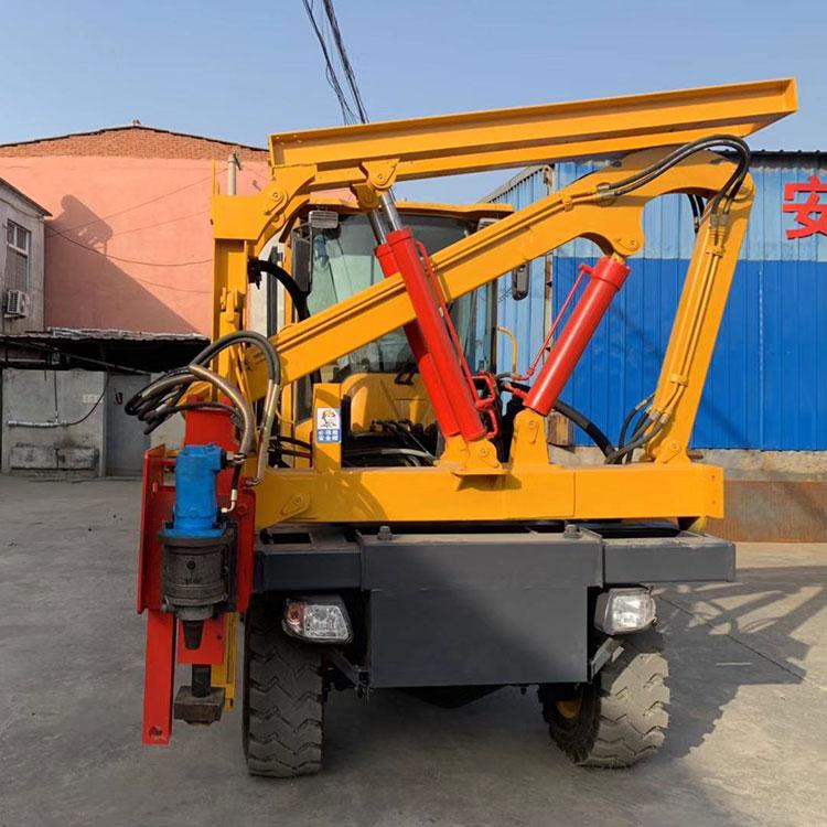 久胜机械JS-1219 高速公路护栏打桩机 养护型波形护栏打拨一体机 液压轮式打桩机