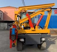 久胜机械JS-1219 高速公路护栏打桩机 养护型波形护栏打拨一体机 液压轮式打桩机