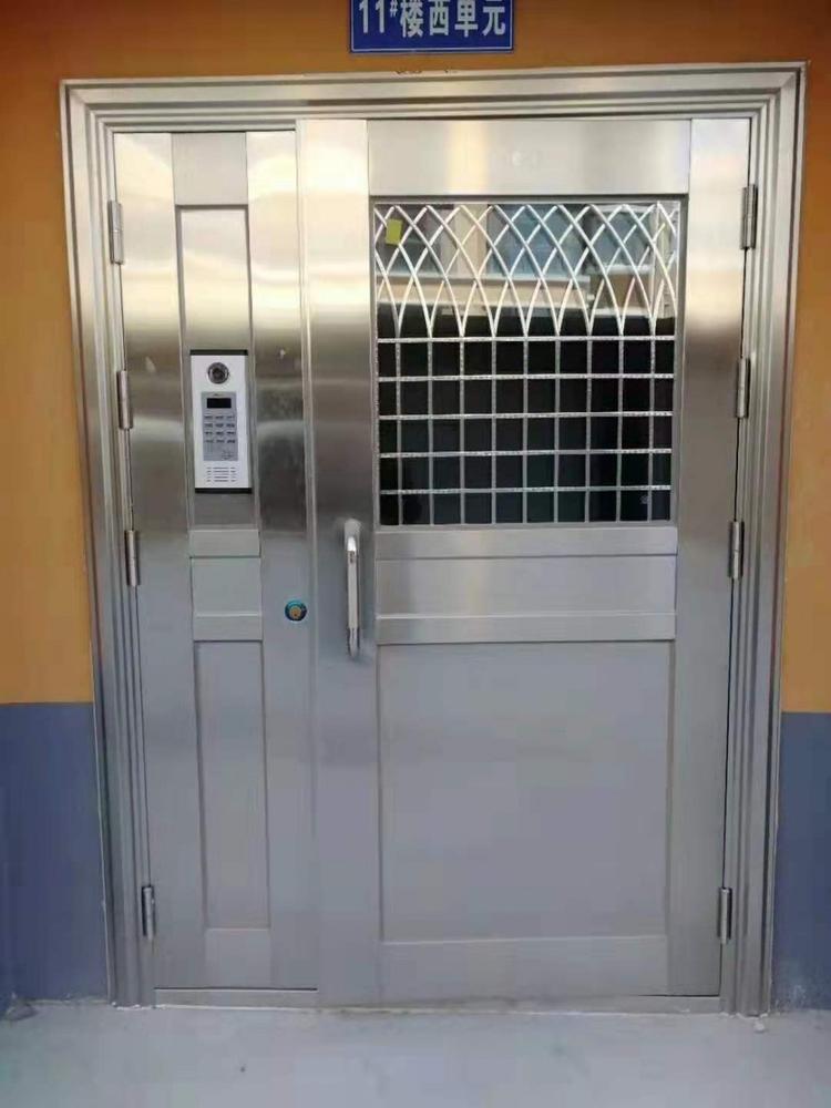 淄博不锈钢楼宇门进户门工程门
