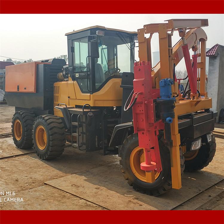 久胜机械JS1235 公路护栏立杆打桩机 立柱液压护栏钻孔机装载式车载打拔钻一体机