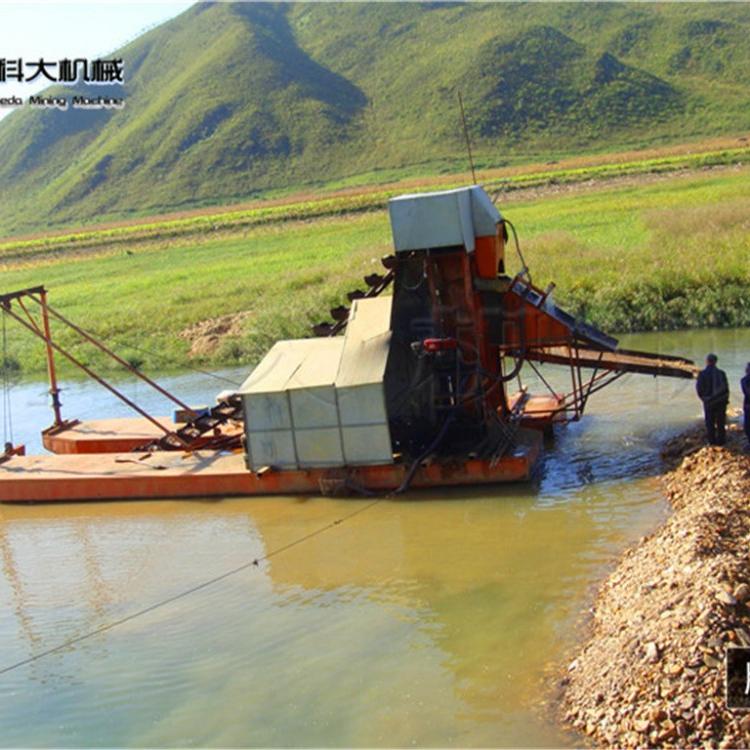 自制淘金船 淘金机械  印尼淘金船生产厂家