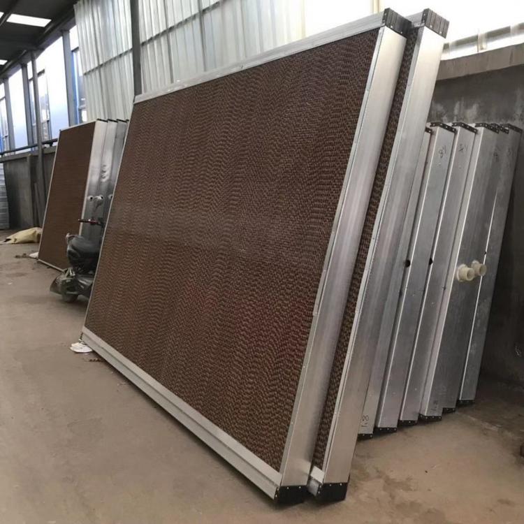 厂家大量供应环保高密度湿帘纸铝合金镀锌板铁框湿帘水帘通风降温