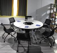 山东厂家直销 培训中心智慧教室组合桌椅 多功能折叠会议桌拼接移动长条桌定制