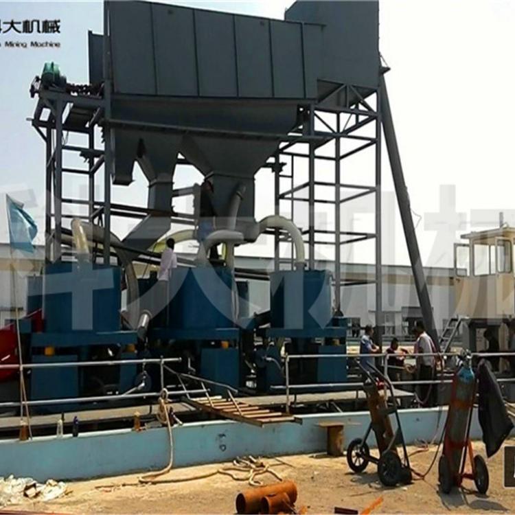 选金淘金船施工现场  溜槽淘金船  离心选金机