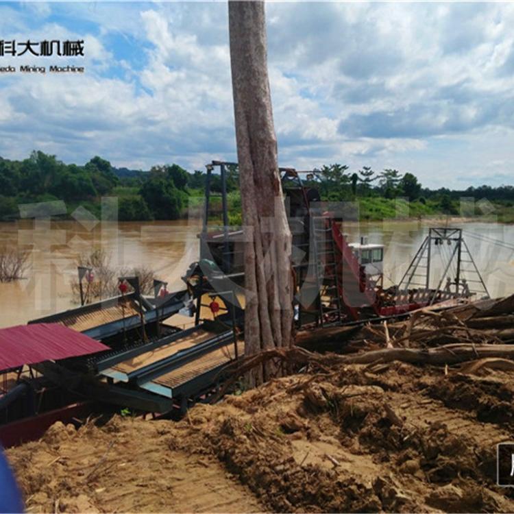 链斗式淘金船   便携式淘金船  河沙淘金船