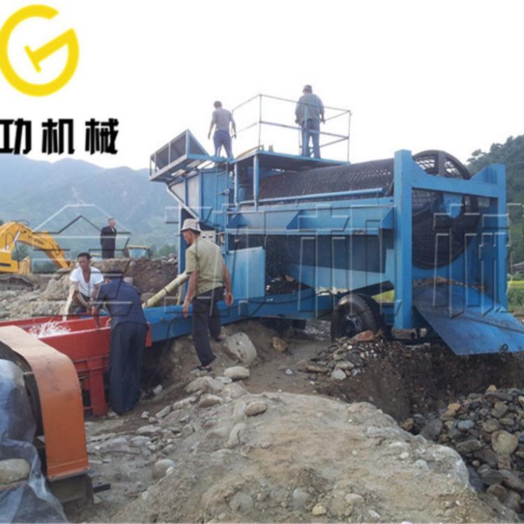 溜槽淘金船  出口淘金设备  大型淘金船工作原理