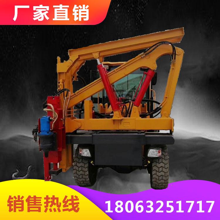 四缸打桩机厂家 高速公路护栏打桩机 装载式护栏打桩机