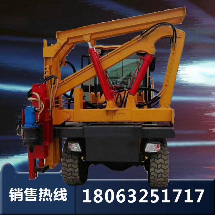 高效率公路护栏立柱打桩机 波形护栏液压打桩机 护栏立柱钻孔机