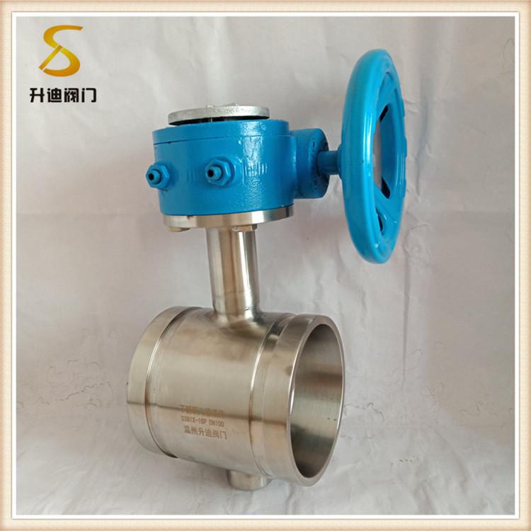 升迪D381X-16P涡轮不锈钢沟槽蝶阀 卫生级沟槽蝶阀