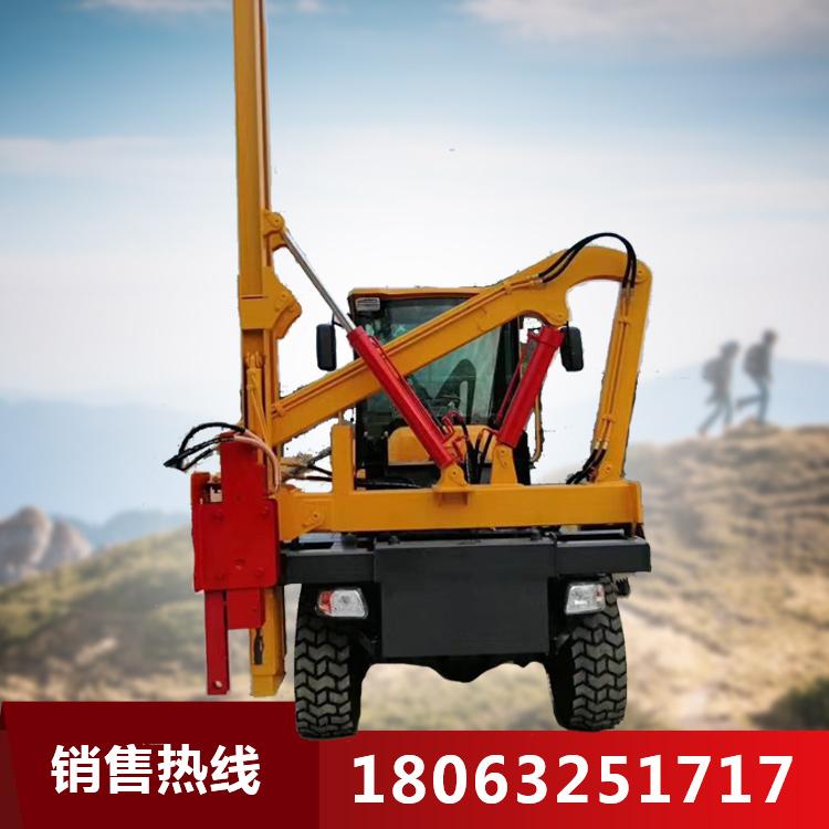 高速公路护栏打桩机 路基护栏钻孔机 省道护栏打拔钻一体机现货