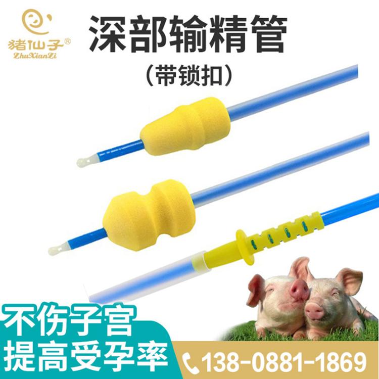 猪仙子 猪人工授精深部输精管带锁扣 母猪输精管 猪用一次性深入子宫延长管