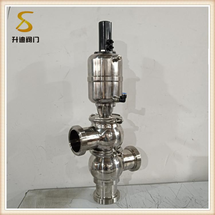 升迪进口型螺纹卫生级气动换向阀 不锈钢截止换向阀