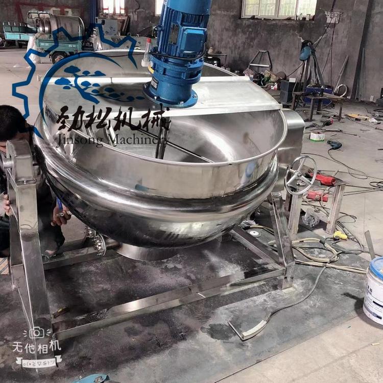 多功能不锈钢夹层锅猪蹄肉类熬汤蒸煮设备  厂家直销立式蒸汽夹层锅 燃气加热卤煮锅