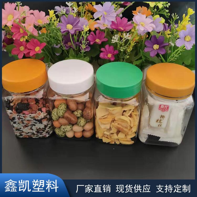 加工定制 360ml蜂蜜方瓶 蜂蜜塑料瓶  塑料食品罐  透明食品罐  花茶罐