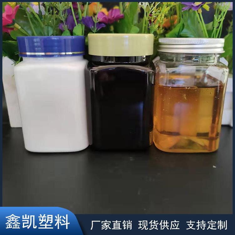 透明塑料食品罐 500g蜂蜜方瓶 透明食品罐  花茶罐 密封塑料瓶