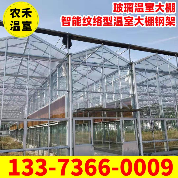 玻璃温室大棚 温室连栋大棚花卉薄膜连栋大棚保温保湿养殖连栋大棚