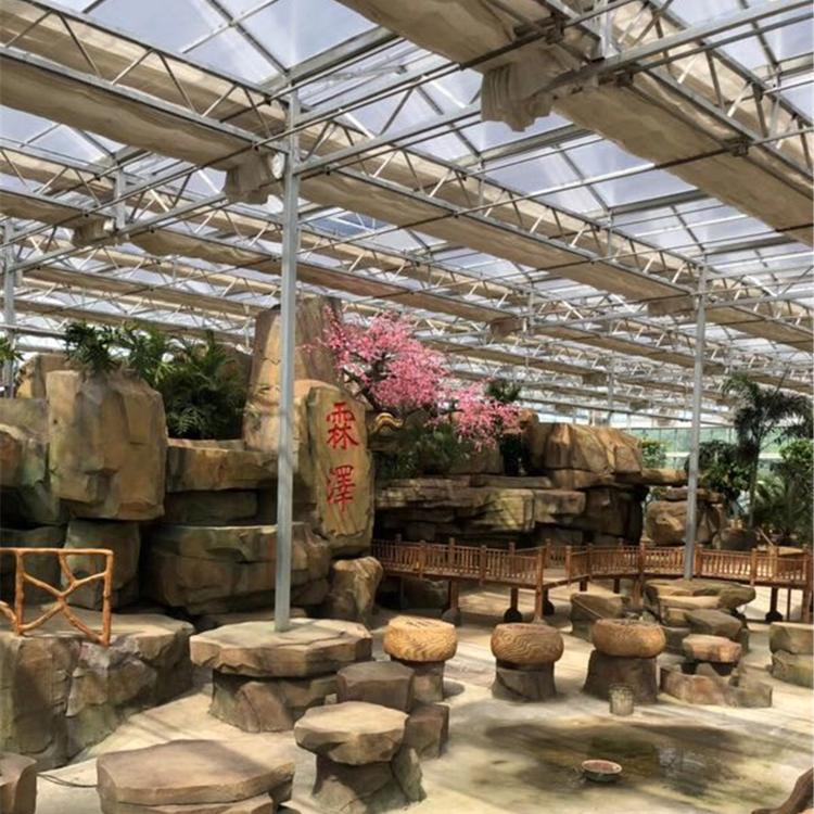 山水合温室  温室大棚生态餐厅 温室餐厅设计 室内生态园